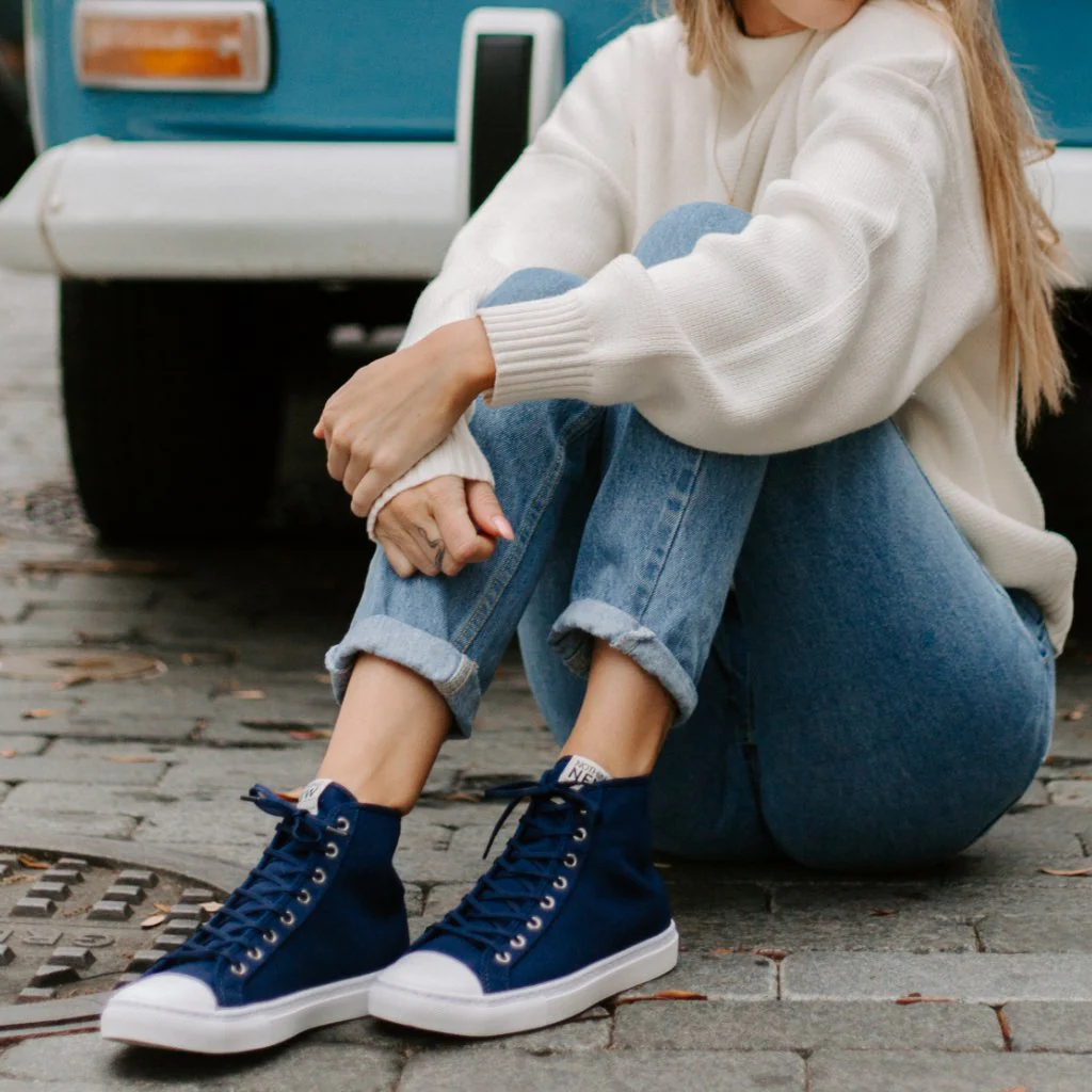 Women's Classic High Top | Navy x White - Image 7