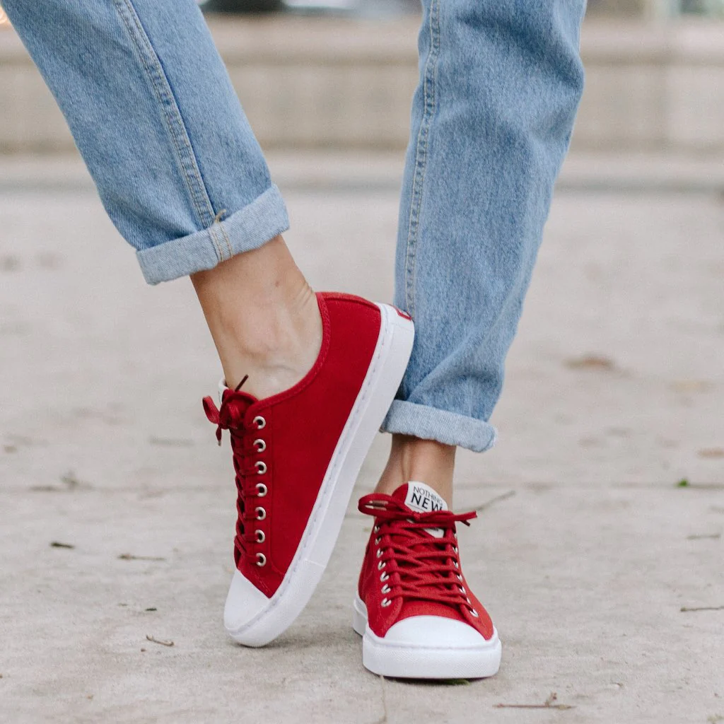 Women's Classic Low Top | Red x White - Image 7