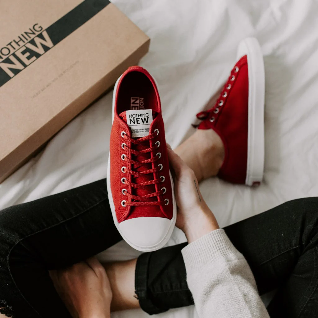 Women's Classic Low Top | Red x White - Image 8